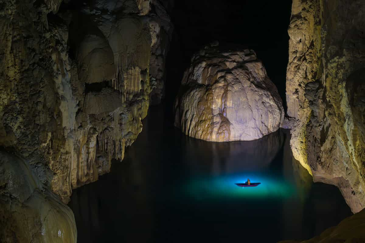 Visitors take part in a tour in Son Doong cave, one of the world's largest natural caves, in central Vietnam's Quang Binh province on January 19, 2021. Photo by Ngo Tran Hai An.