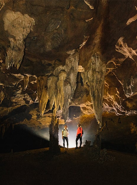 Plenty of miraculous stalactites and stalagmites can be seen inside Nuoc Nut Cave