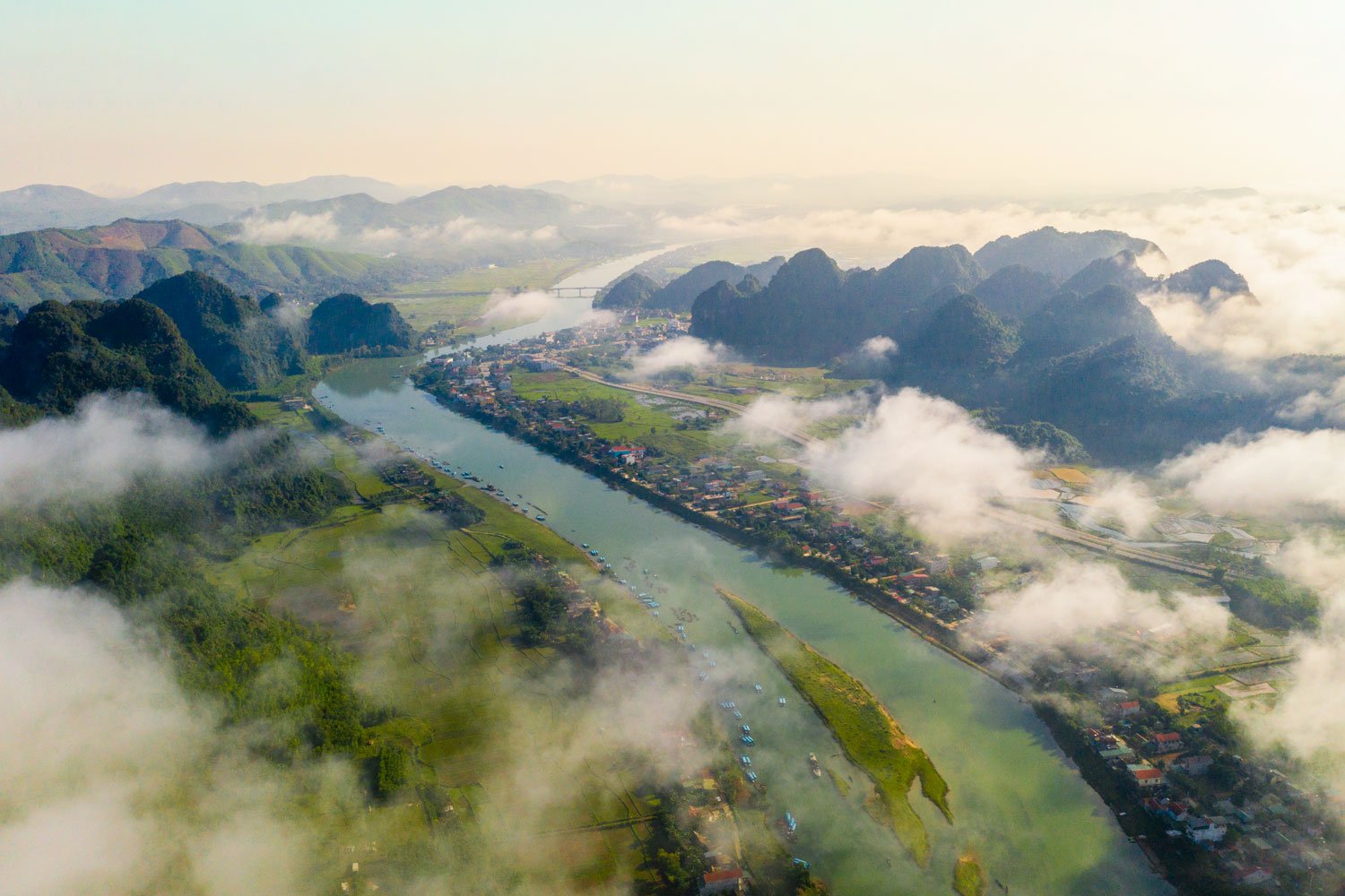 Phong Nha from above. Weather is ideally for an adventure of a lifetime