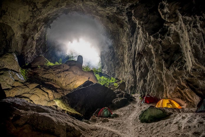Camping in the cave but yet it feels like camping in the jungle