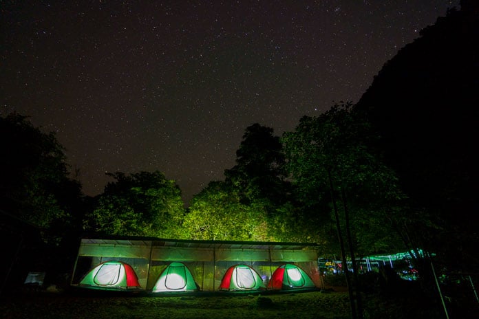 Bãi trại Hang Tiên về đêm