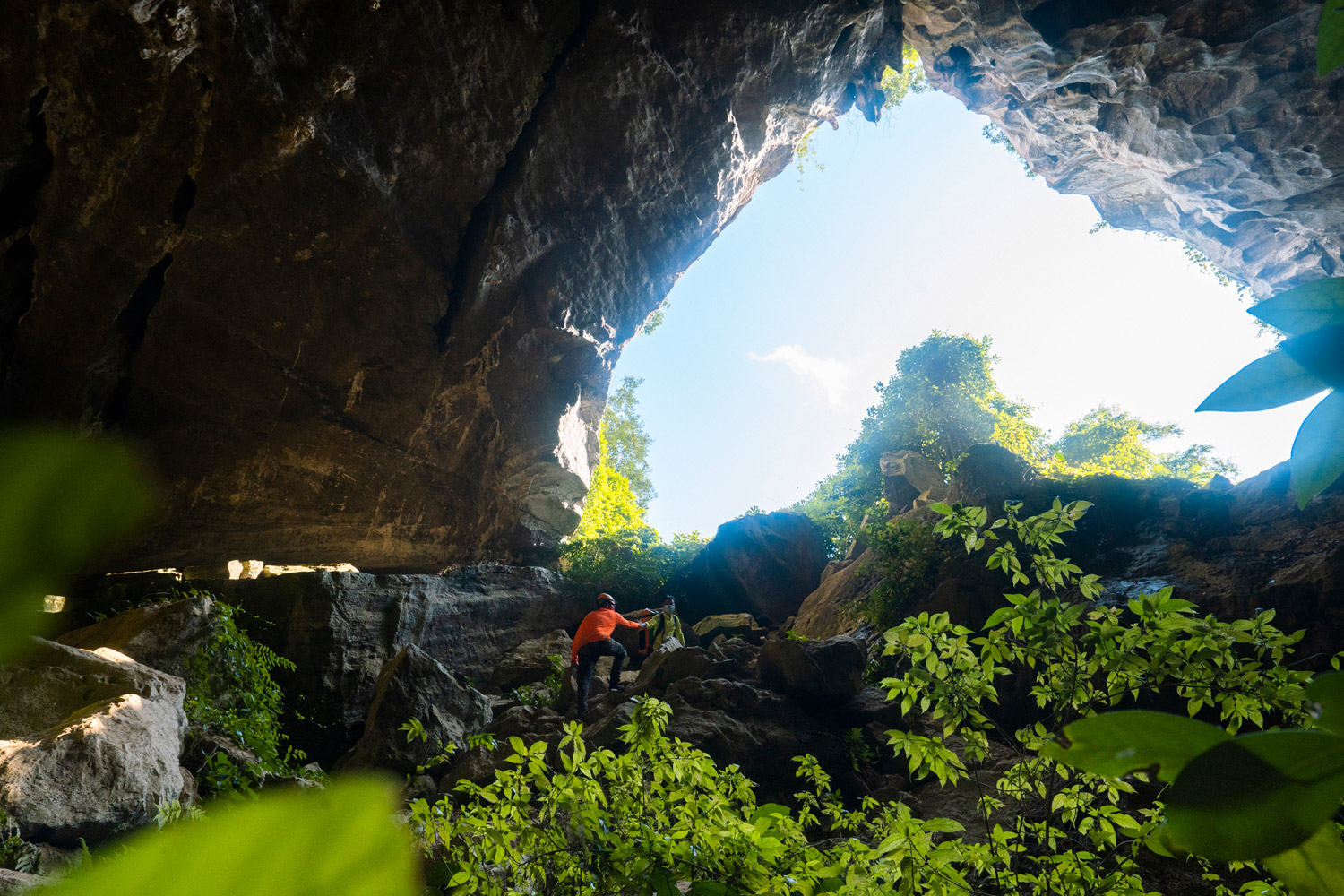 Experience awe-inspiring views as you gaze upon the breathtaking scenery from inside the cave.