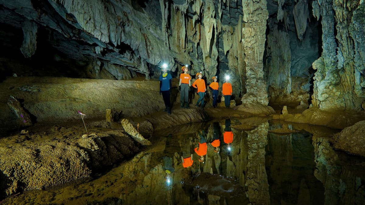 Admire the stalagmites and stalactites inside Secret Cave.
