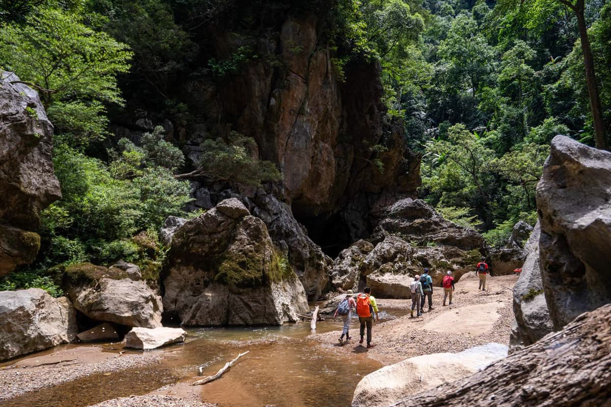 Trekking from the back entrance of Hang En to the main entrance of Hang Son Doong Cave